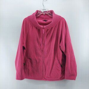 lands ends fleece pink jacket women size 1X